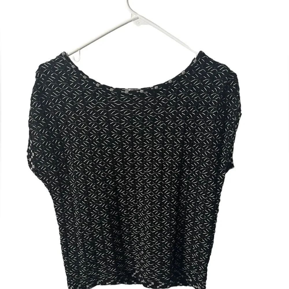 Anthropologie Postmark Black and White Short Sleeve Top Size XS
